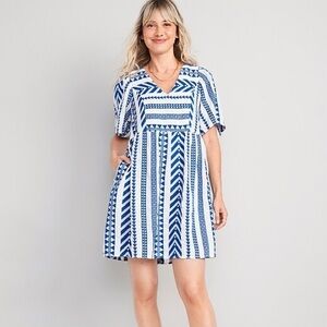 Old Navy V-Neck Mini Swing Dress in Tanzanite